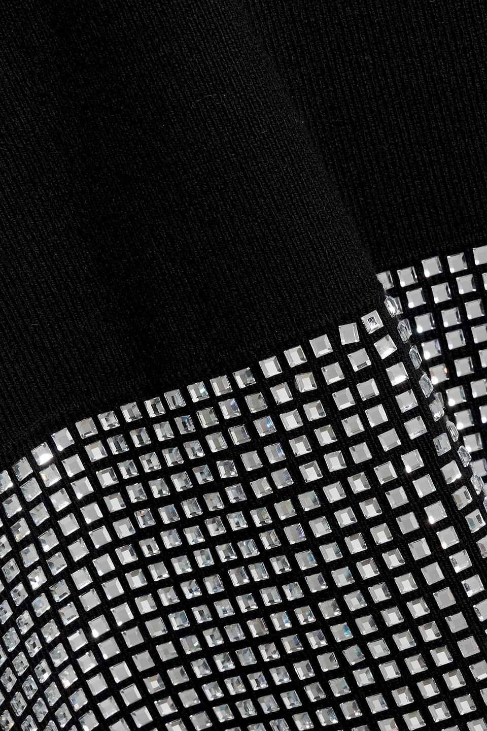 Retroféte Rue Crystal-embellished Knitted Mini Dress In Black