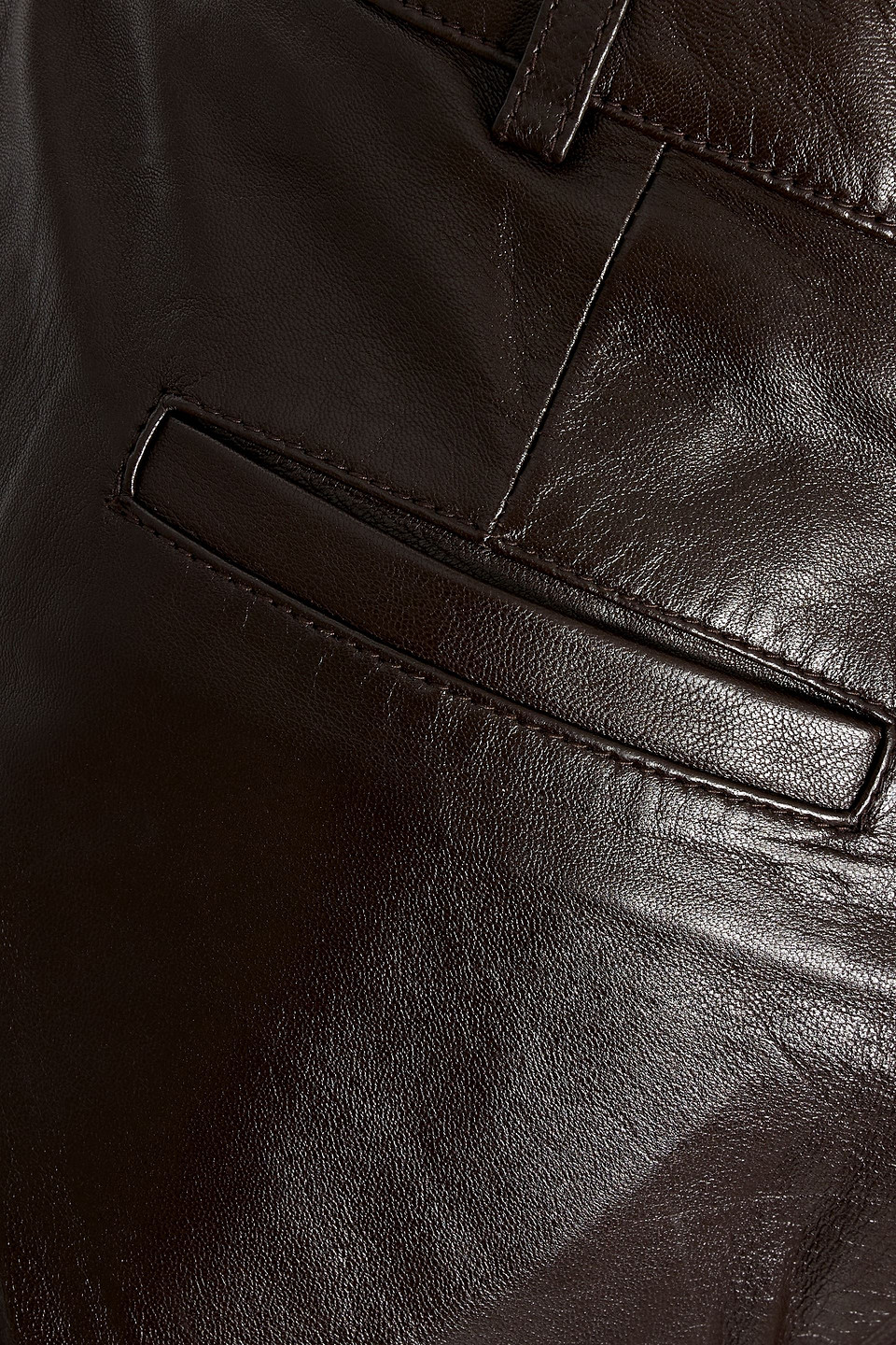 Retroféte Chader Leather Straight-leg Pants In Brown