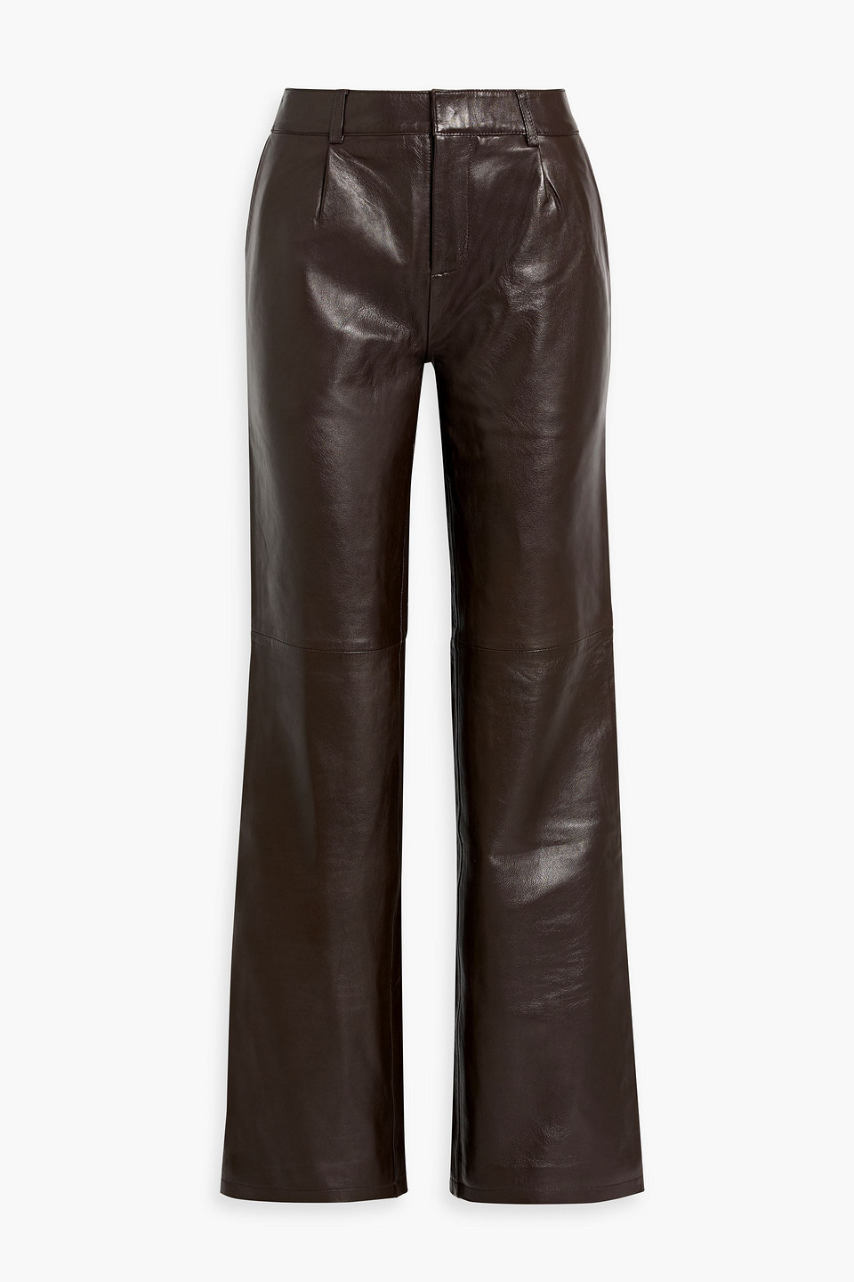 Retroféte Chader Leather Straight-leg Pants In Brown