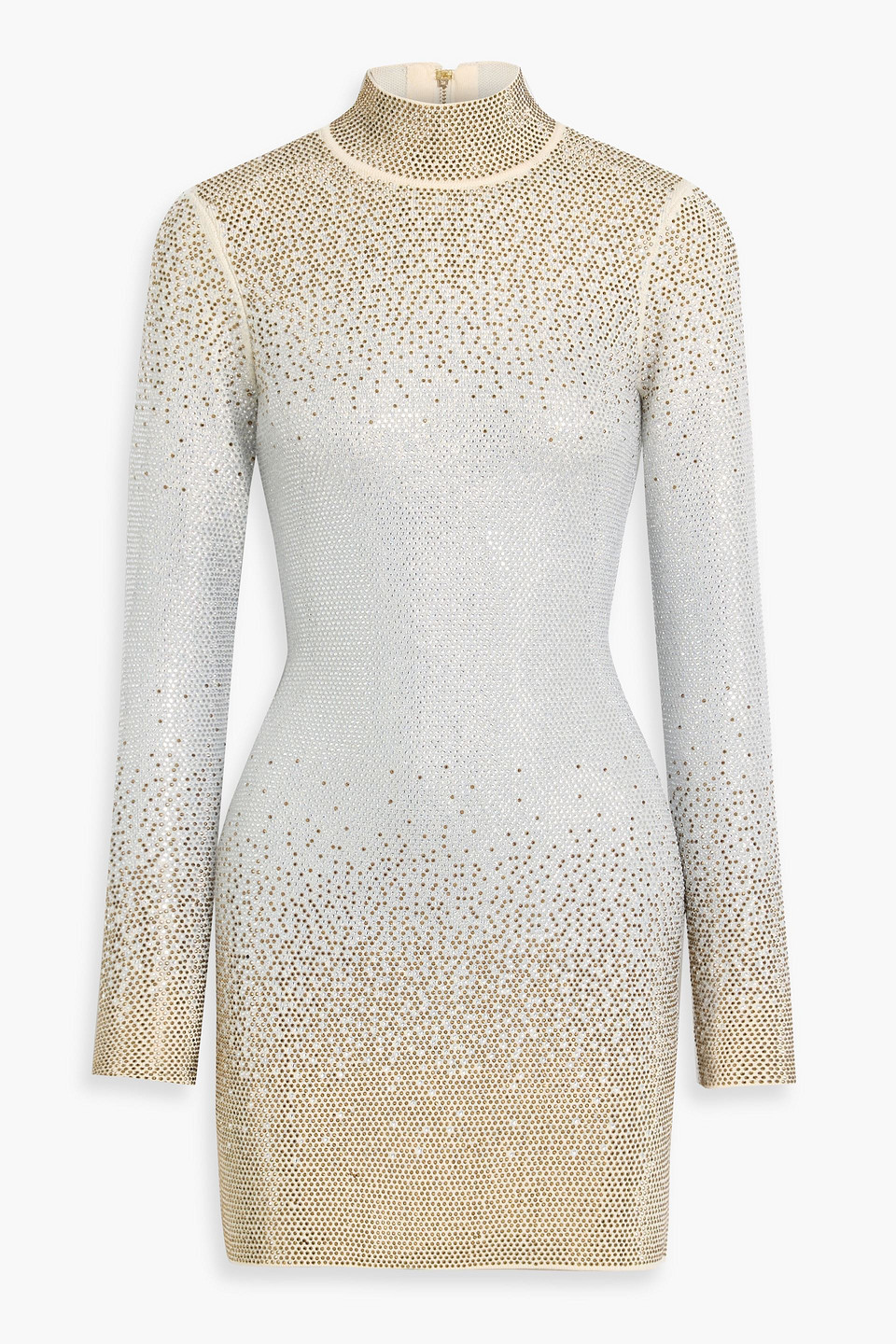 Retroféte Anica Crystal-embellished Knitted Mini Dress In White