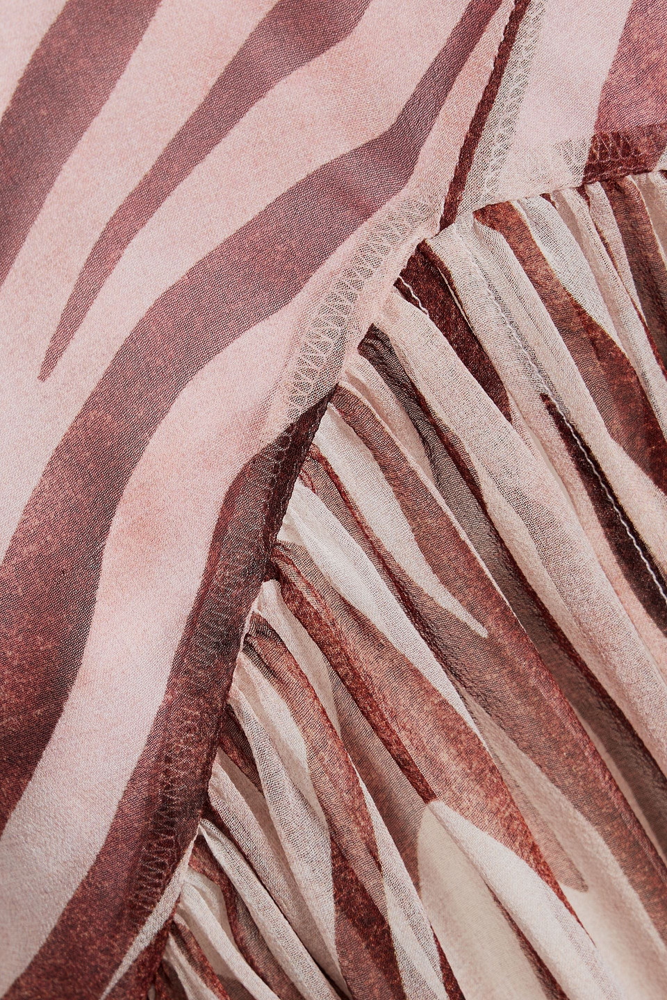 Retroféte Nicole Strapless Zebra-print Silk-chiffon Maxi Dress In Pink