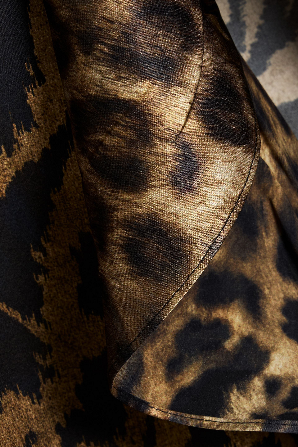 Retroféte Raelynn Ruffled Printed Silk-blend Satin Maxi Dress In Animal Print