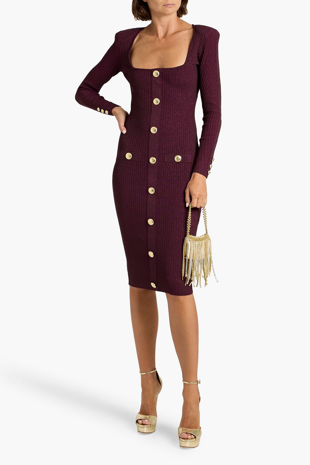 RETROFÊTE Sadelle ribbed-knit dress
