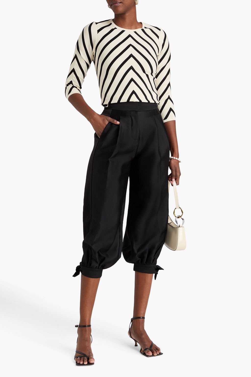ZIMMERMANN Cropped wool and silk-blend twill tapered pants