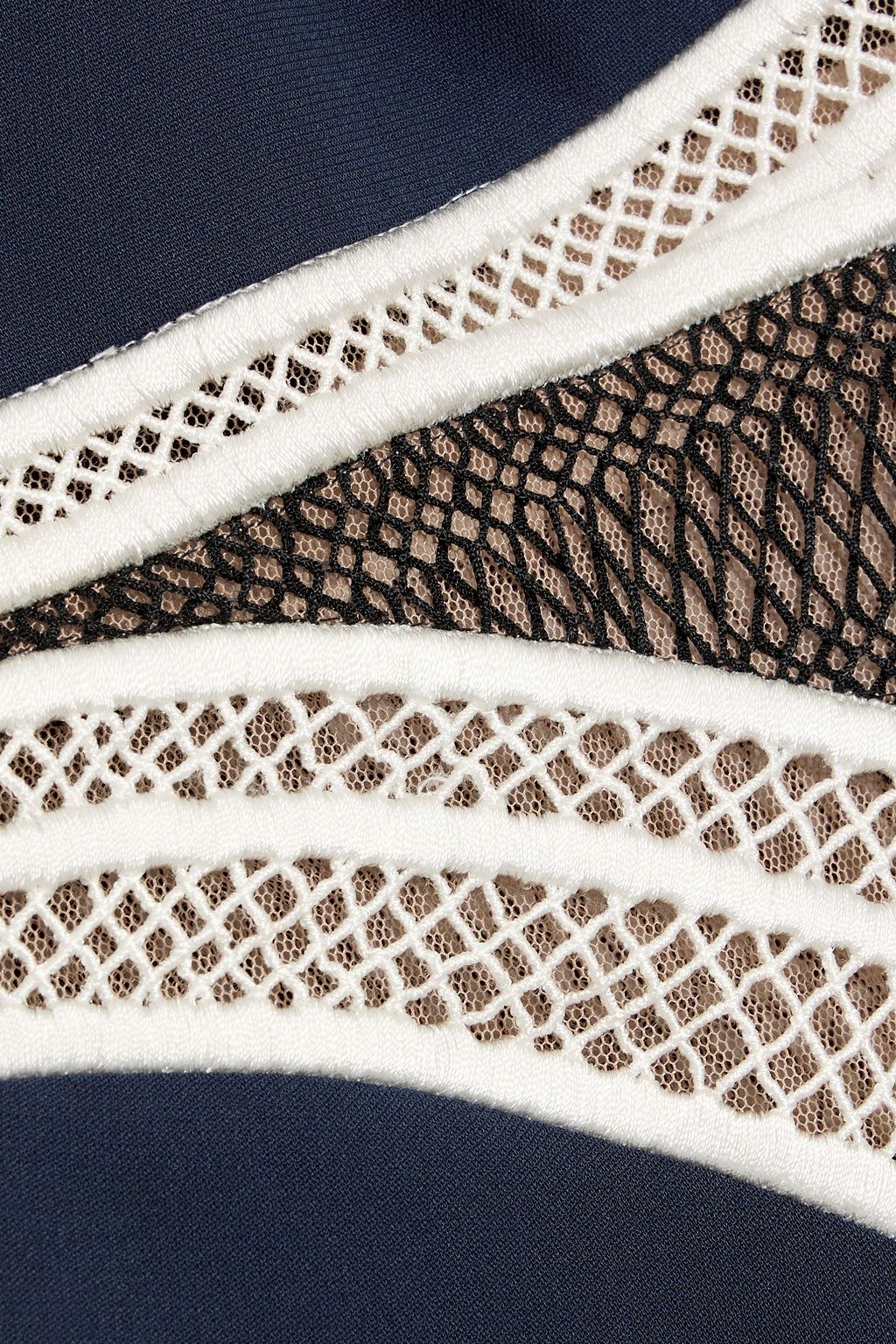 SIMKHAI Blaise fishnet-paneled crepe mini dress