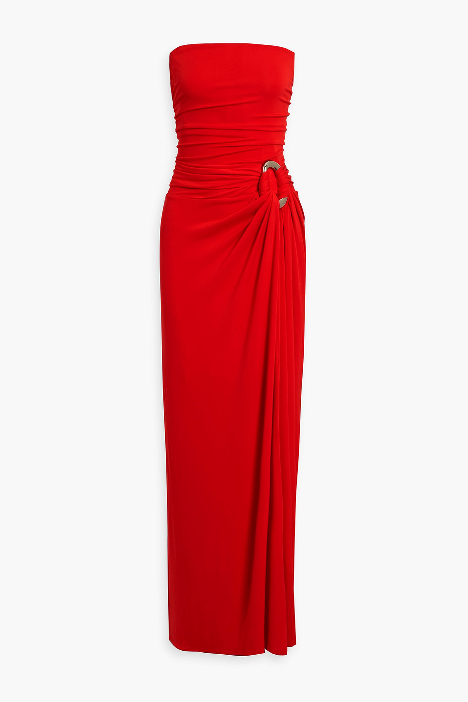 Simkhai Emma Strapless Embellished Jersey Gown In Red