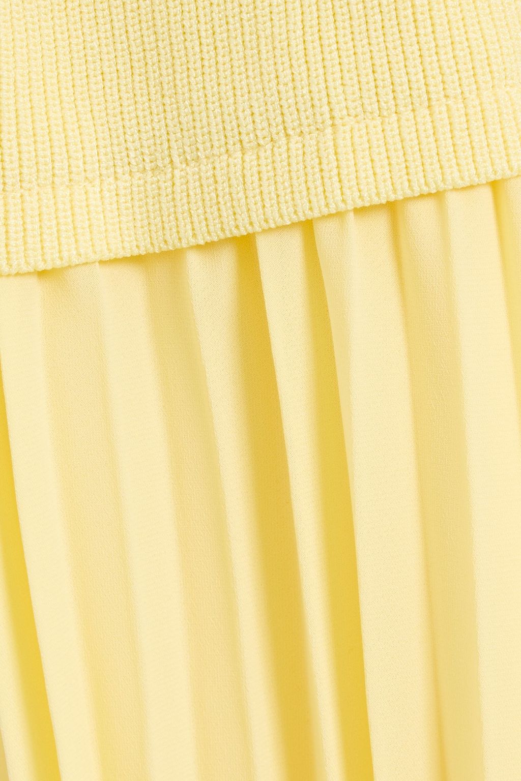 SIMKHAI Allana pleated georgette and ribbed-knit midi dress