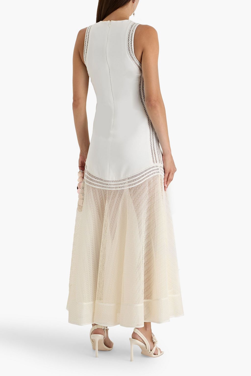 SIMKHAI Zakaria mesh-paneled crepe maxi dress