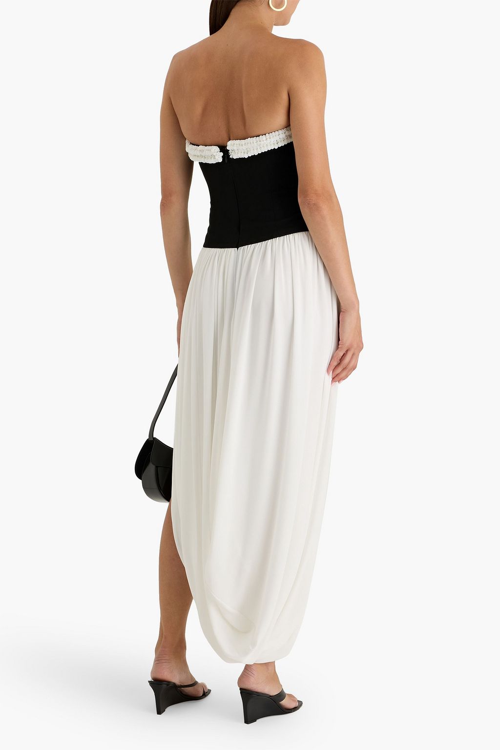 SIMKHAI Augusta strapless sequin-embellished crepe midi dress
