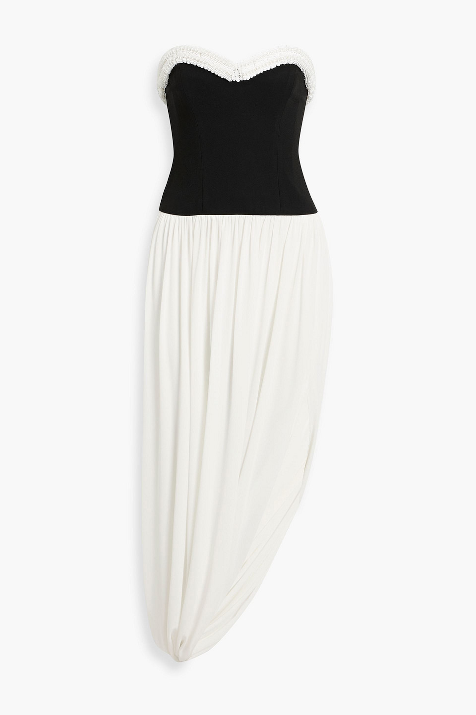 Simkhai Augusta Strapless Sequin-embellished Crepe Midi Dress In White