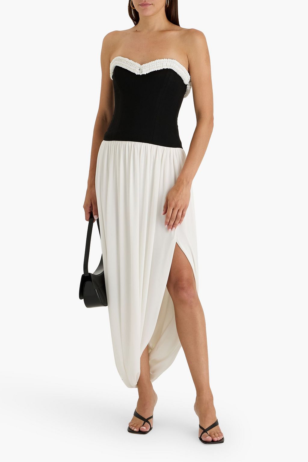 SIMKHAI Augusta strapless sequin-embellished crepe midi dress