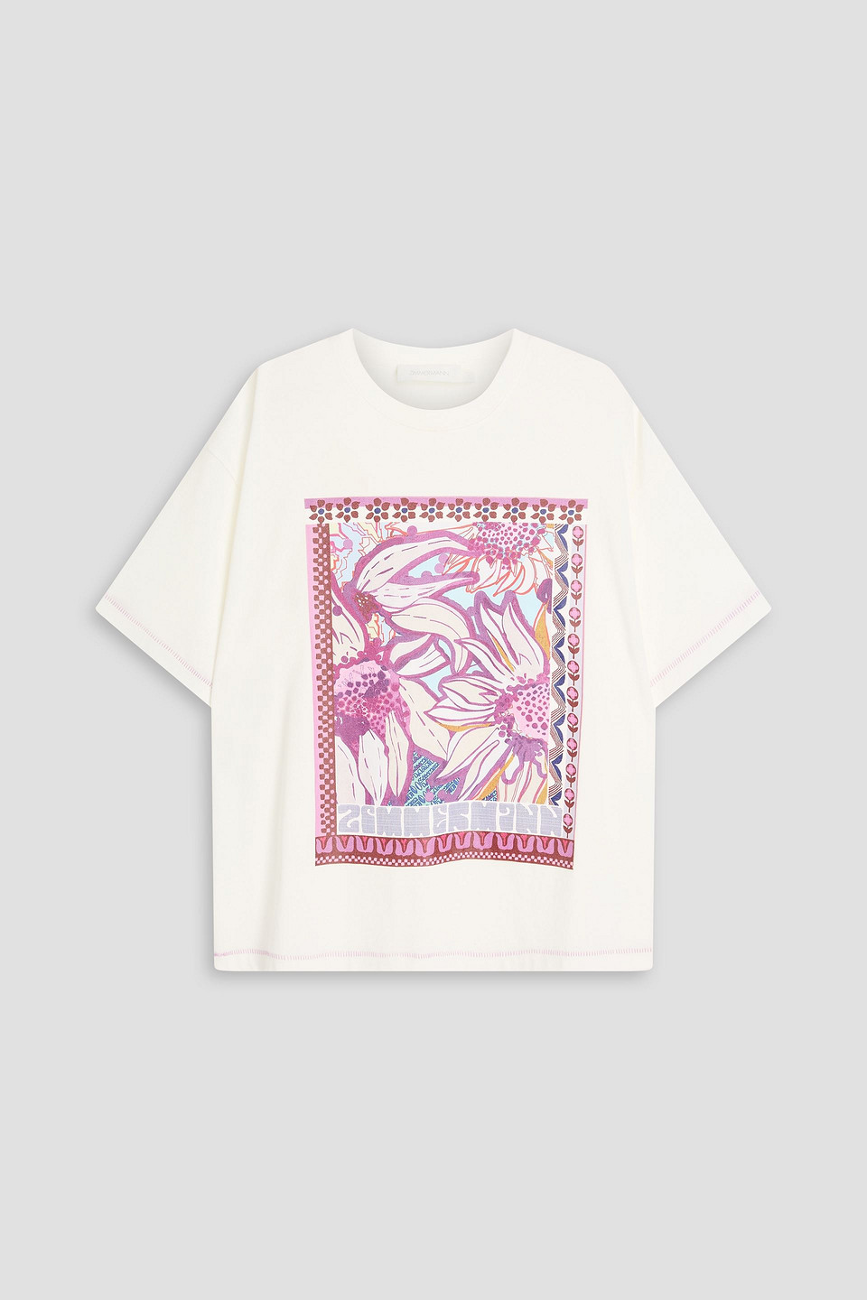 Zimmermann Printed Cotton-jersey T-shirt In White