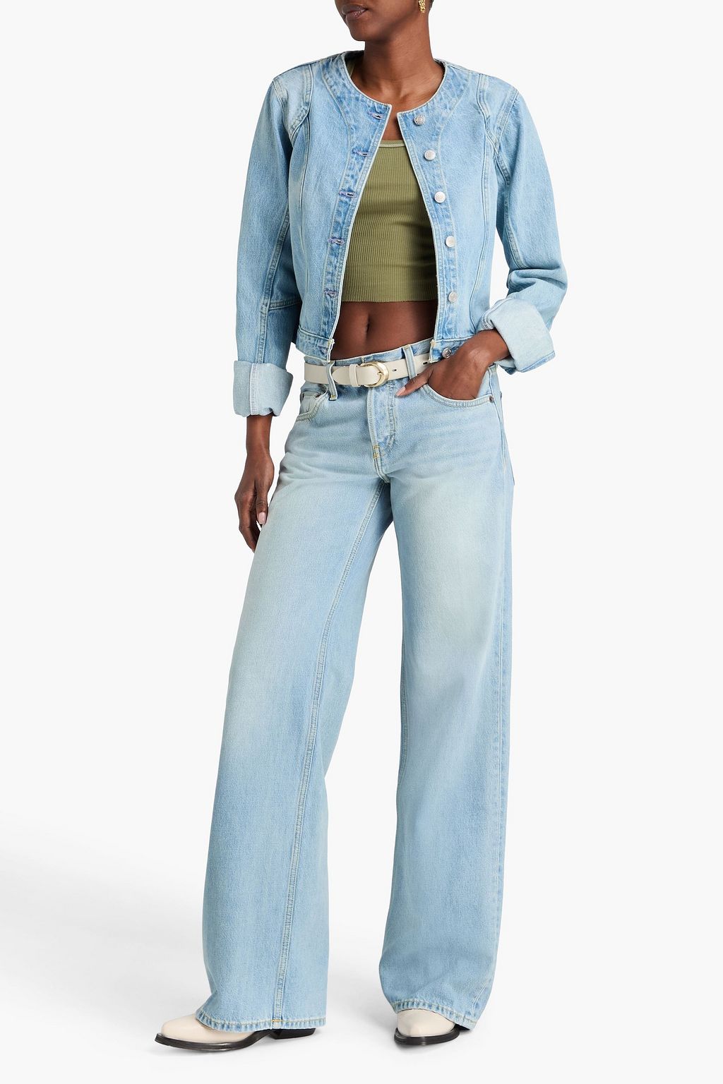 RE/DONE Faded mid-rise wide-leg jeans