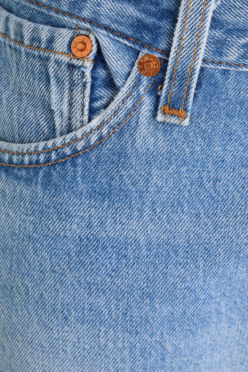 RE/DONE WITH LEVI'S Cropped faded high-rise slim-leg jeans