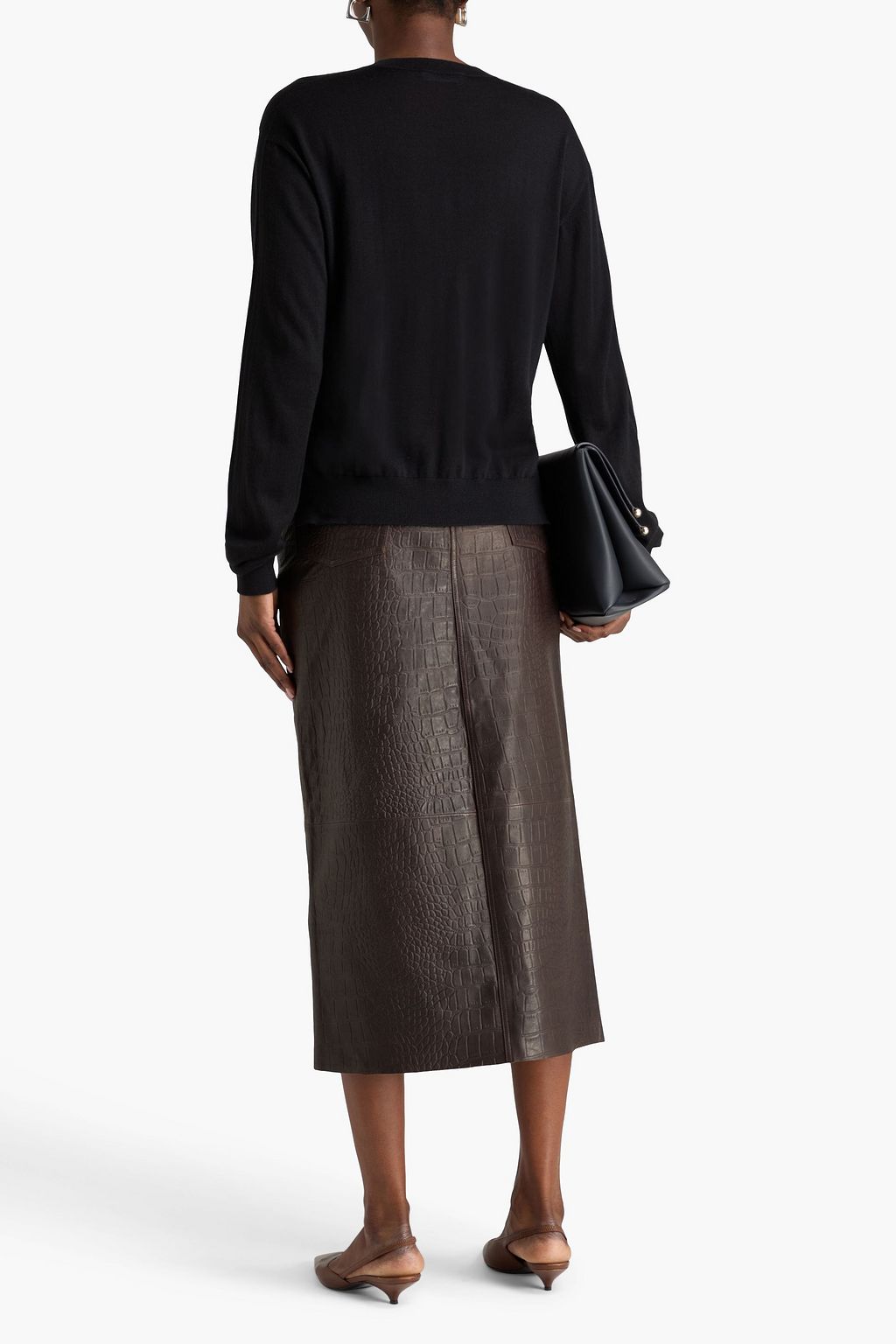 JIL SANDER كنزة رياضية من مزيج الحرير والصوف والكشمير