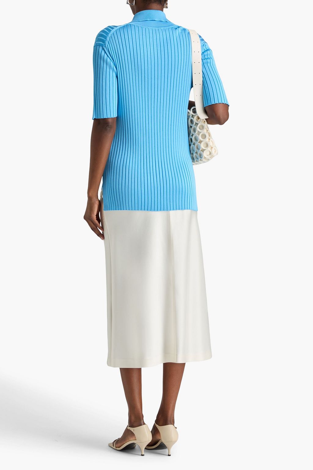 JIL SANDER Ribbed-knit polo shirt