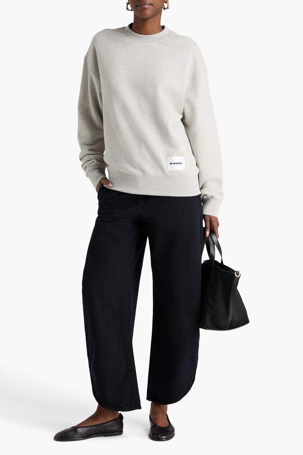 JIL SANDER+ French cotton-terry sweatshirt