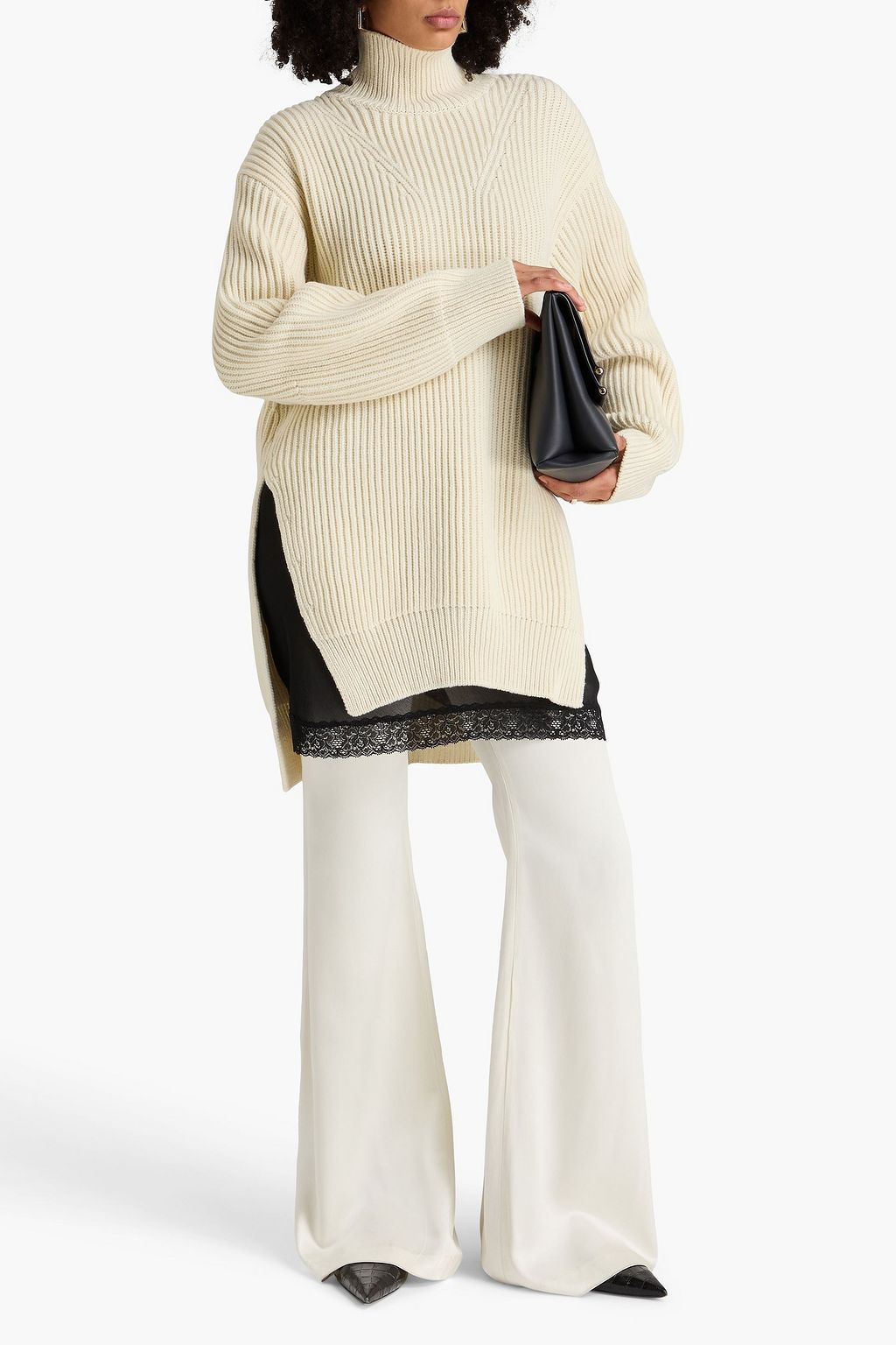 JIL SANDER Ribbed wool turtleneck sweater