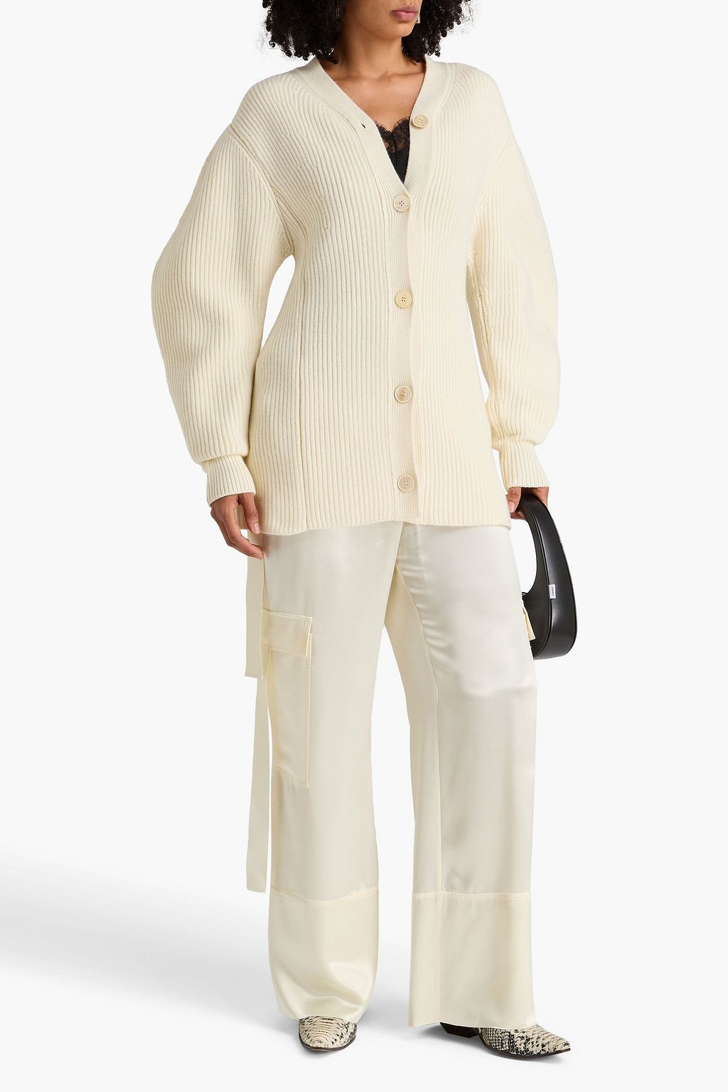 JIL SANDER Ribbed wool cardigan