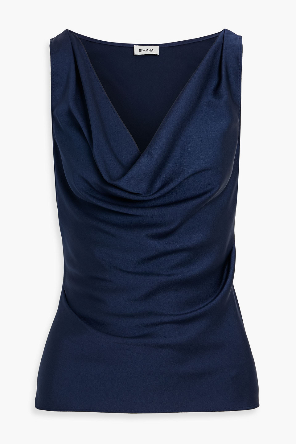 Simkhai Nubia Draped Satin Top In Blue