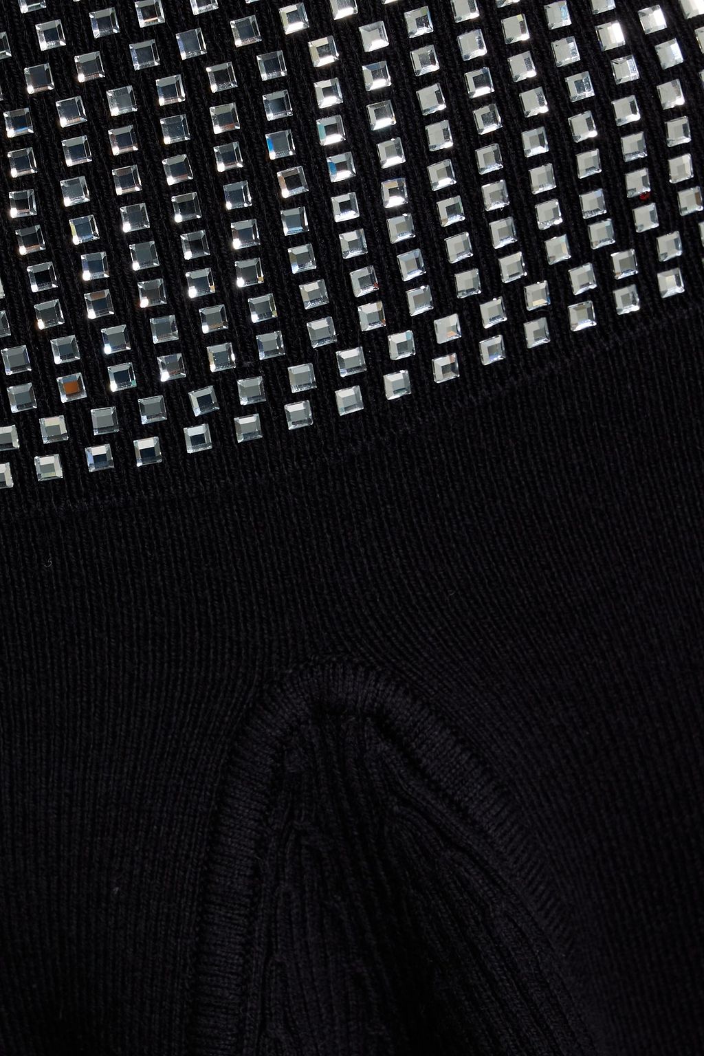 RETROFÊTE Bello strapless crystal-embellished cotton and cashmere-blend mini dress