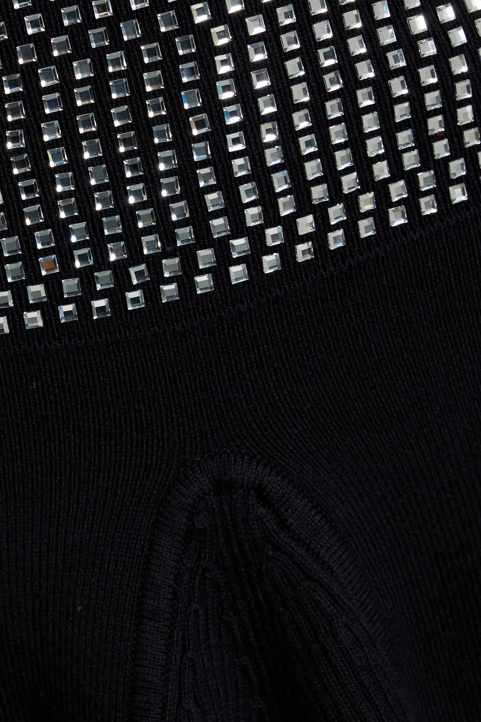 Retroféte Bello Strapless Crystal-embellished Cotton And Cashmere-blend Mini Dress In Black