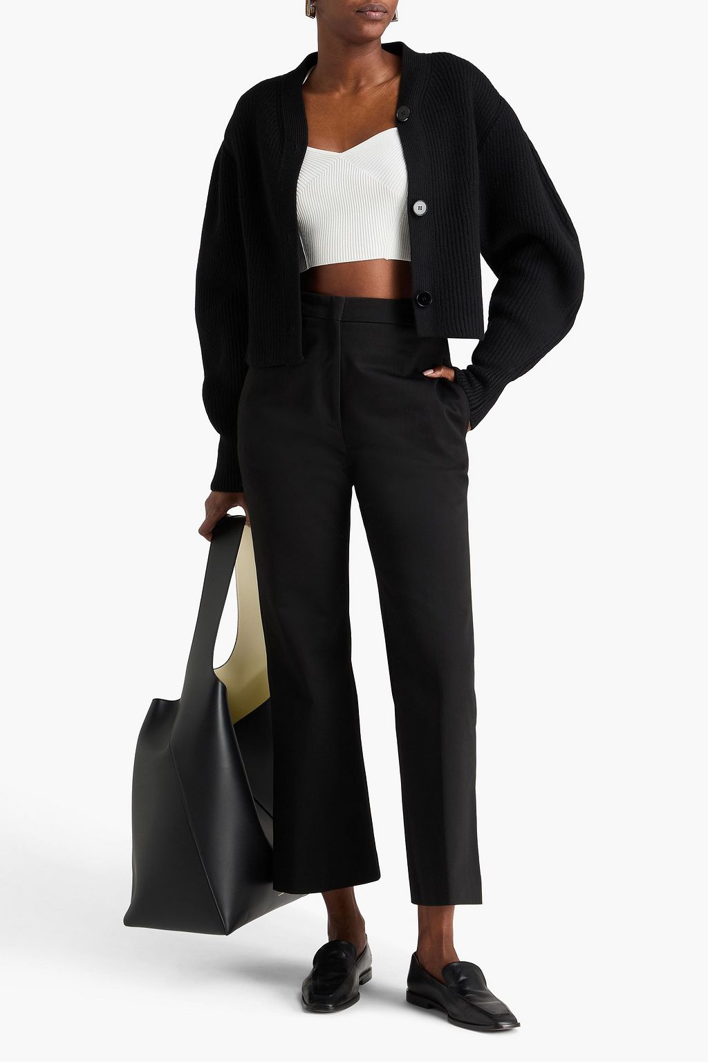 JIL SANDER Cotton-gabardine bootcut pants