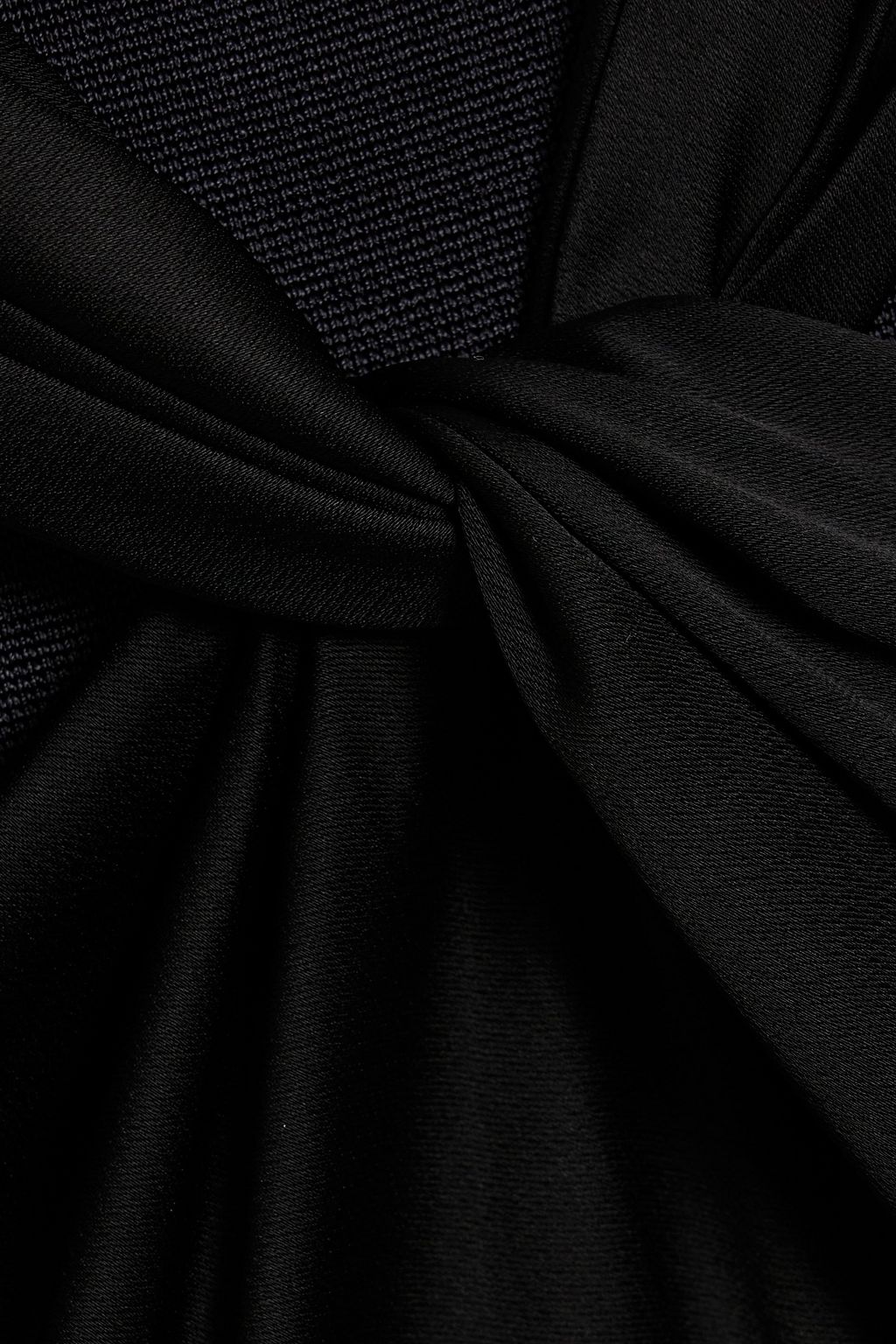 SIMKHAI Ria knit-paneled twisted satin top