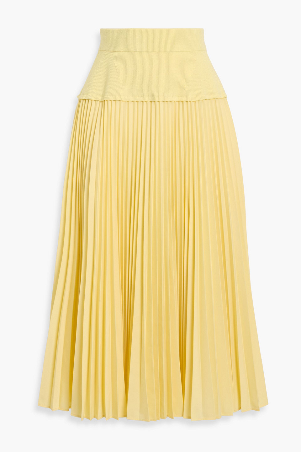 Simkhai Stella Pleated Poplin And Midi Skirt In Yellow