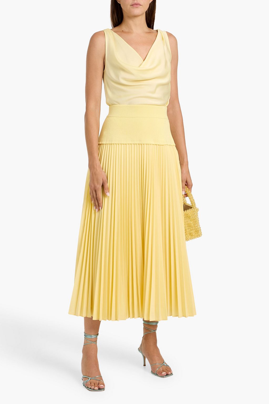 SIMKHAI Nubia draped satin top