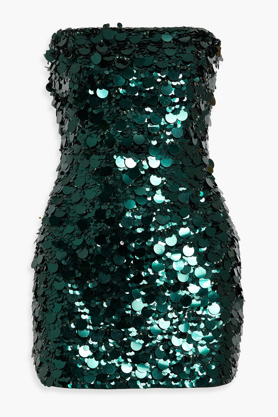 retrofête - nolia strapless sequined crepe mini dress - green - m