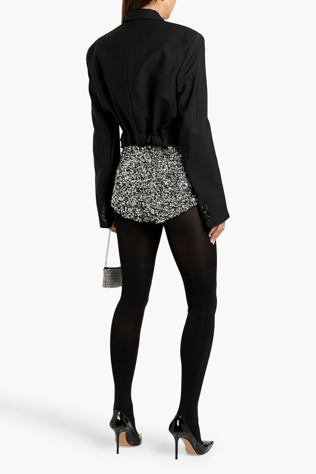 RETROFÊTE Braelynn embellished crepe shorts