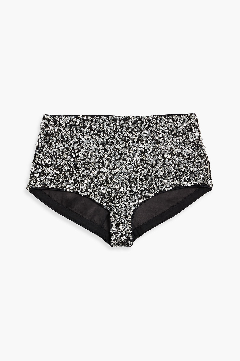 Retroféte Braelynn Embellished Crepe Shorts In Black