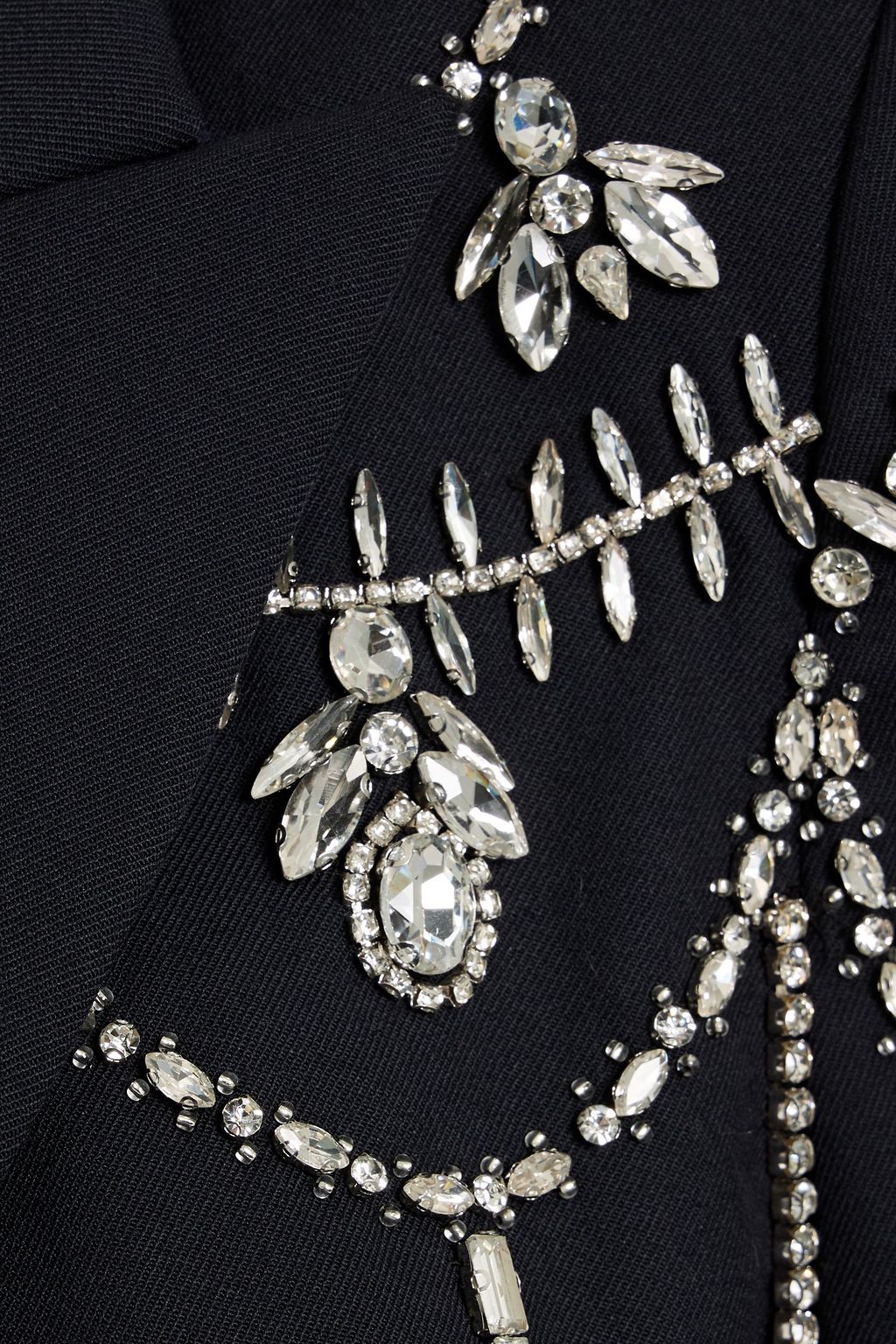 SIMKHAI Getty crystal-embellished wool-blend twill blazer