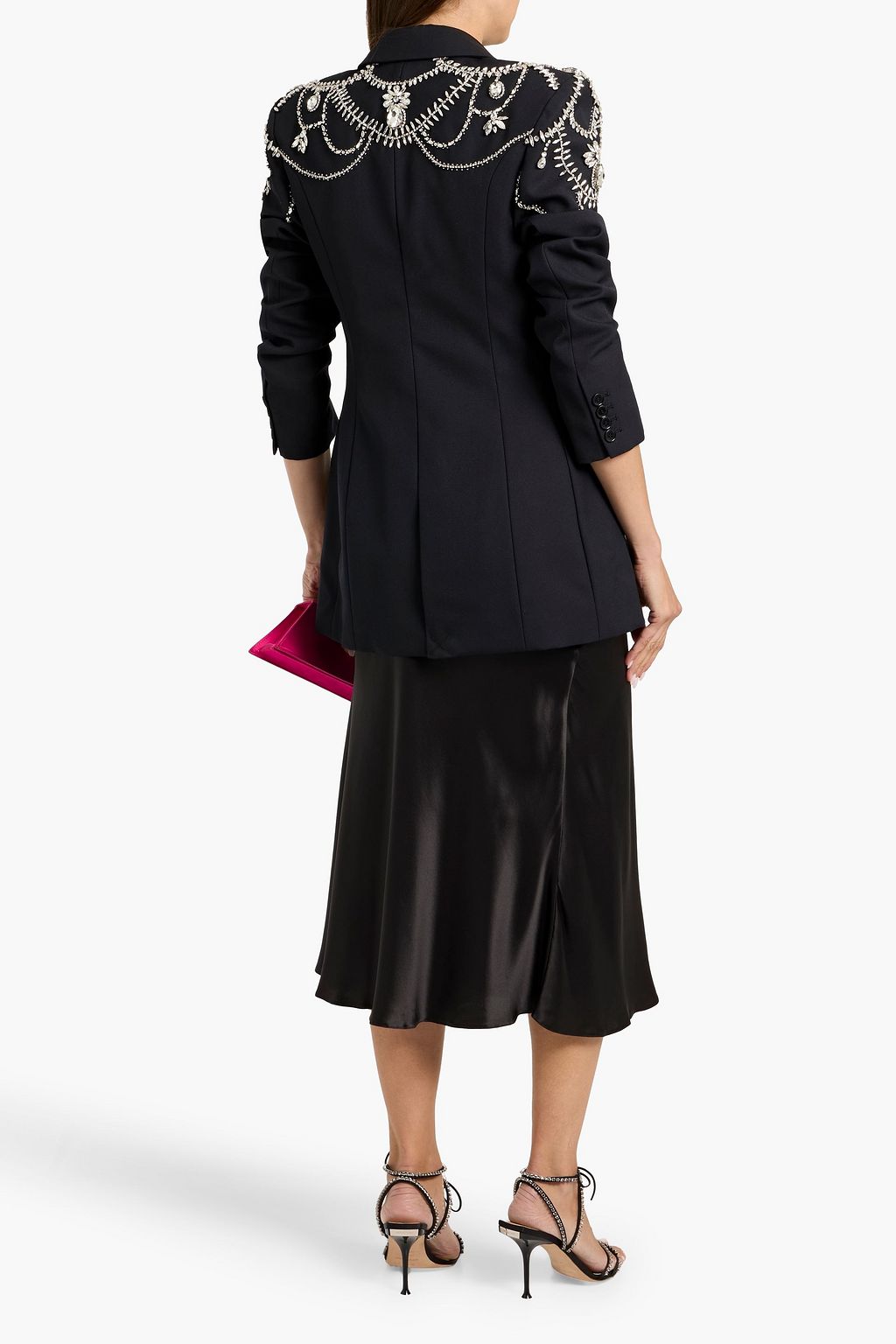 SIMKHAI Getty crystal-embellished wool-blend twill blazer