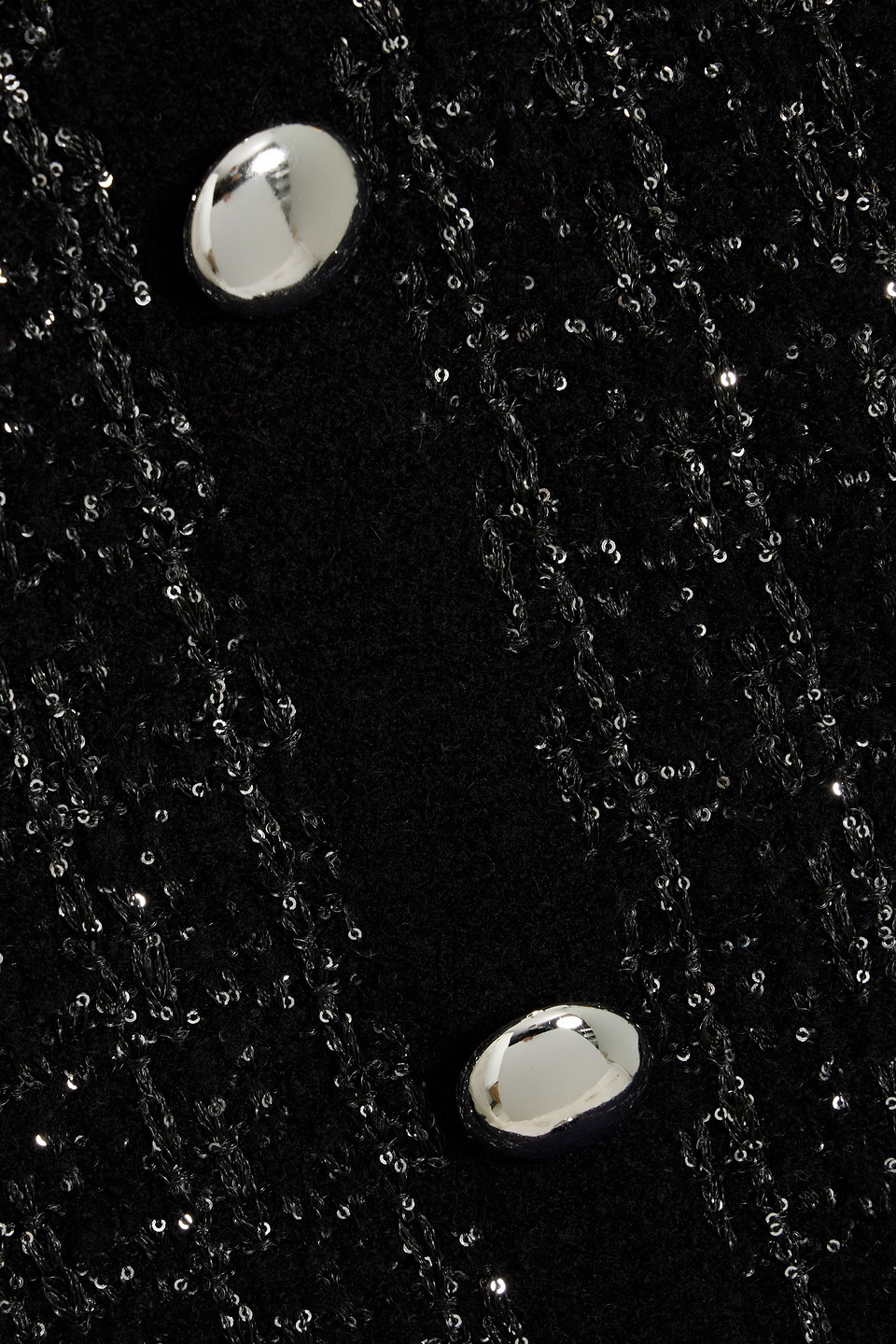 Retroféte Amanda Sequin-embellished Tweed Mini Dress In Black