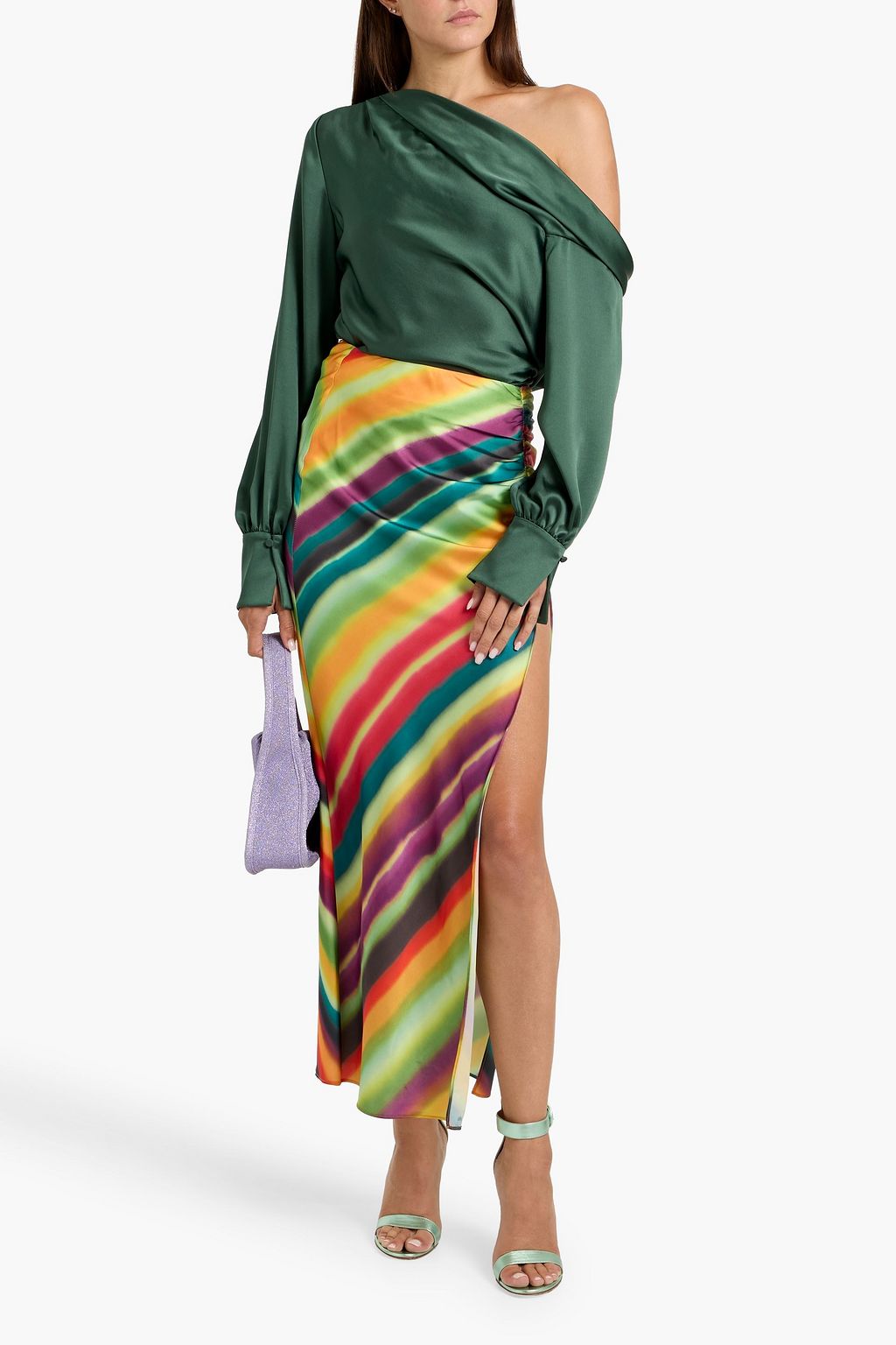 SIMKHAI Alice one-shoulder satin top