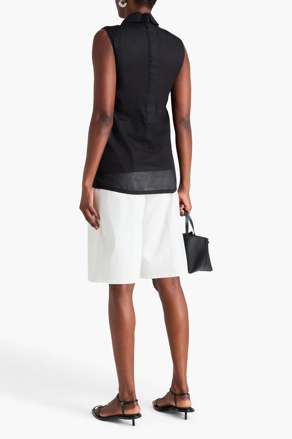 JIL SANDER Embellished cotton-voile top