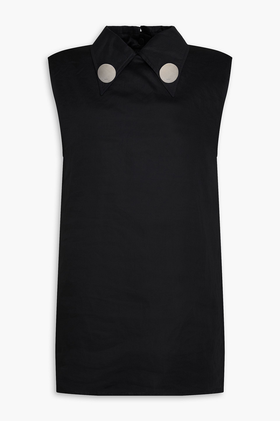 jil sander - embellished cotton-voile top - black - fr 34