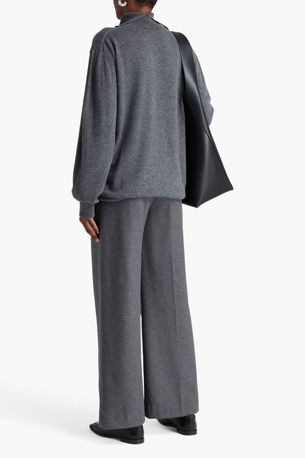 JIL SANDER كنزة بياقة عالية من الكشمير