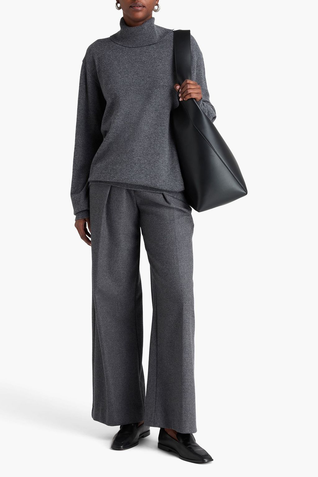 JIL SANDER كنزة بياقة عالية من الكشمير