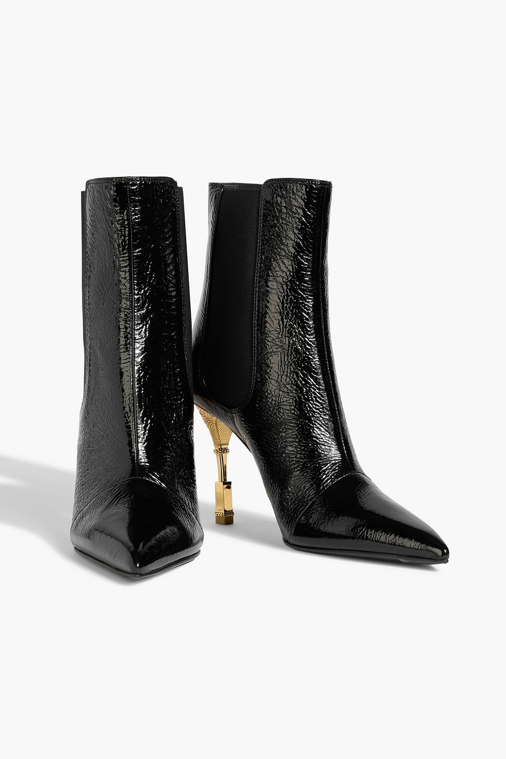 BALMAIN Moneta patent-leather ankle boots