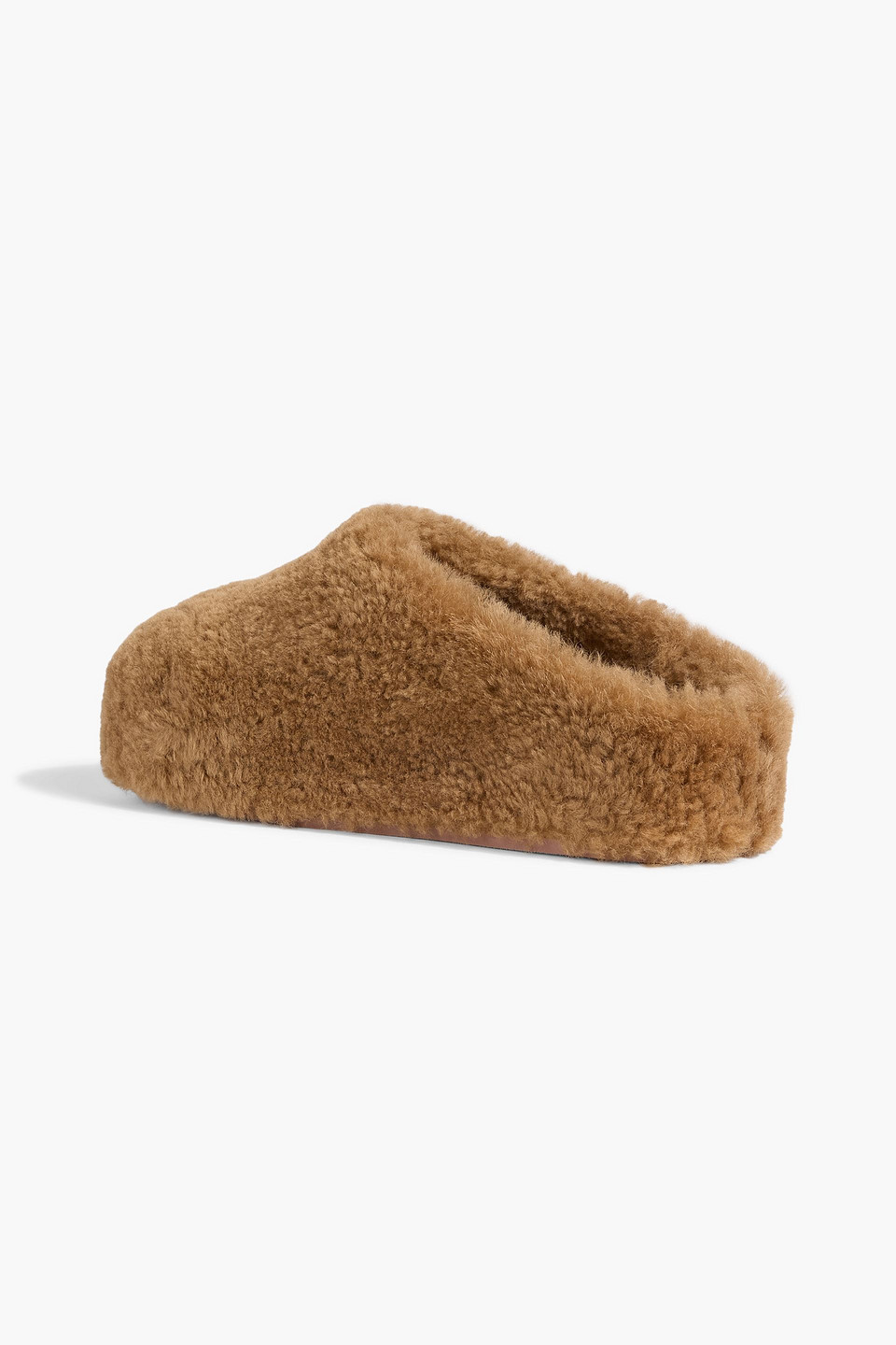 Amina Muaddi Giuly Shearling Clogs In Multi