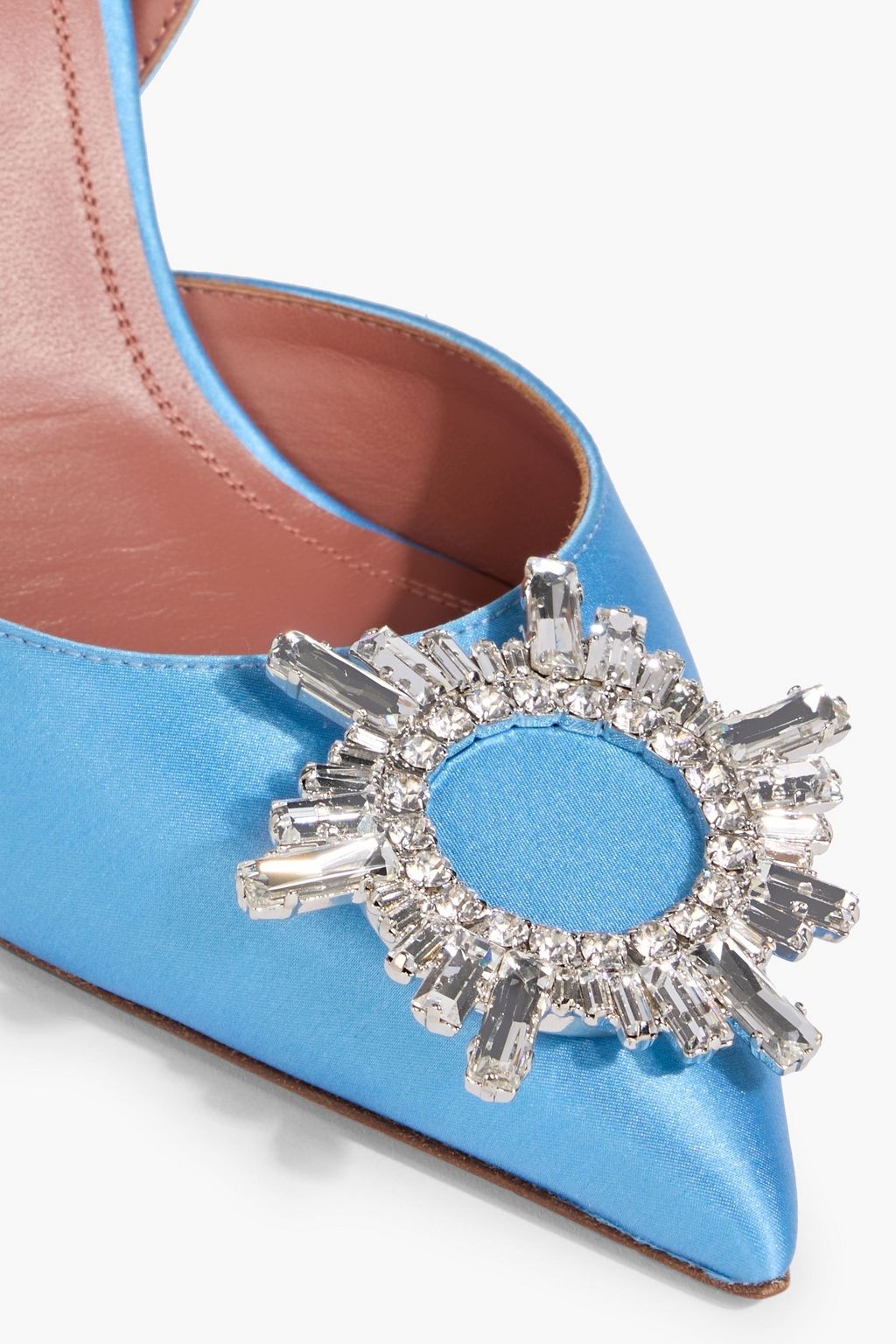 AMINA MUADDI Begum crystal-embellished satin slingback pumps