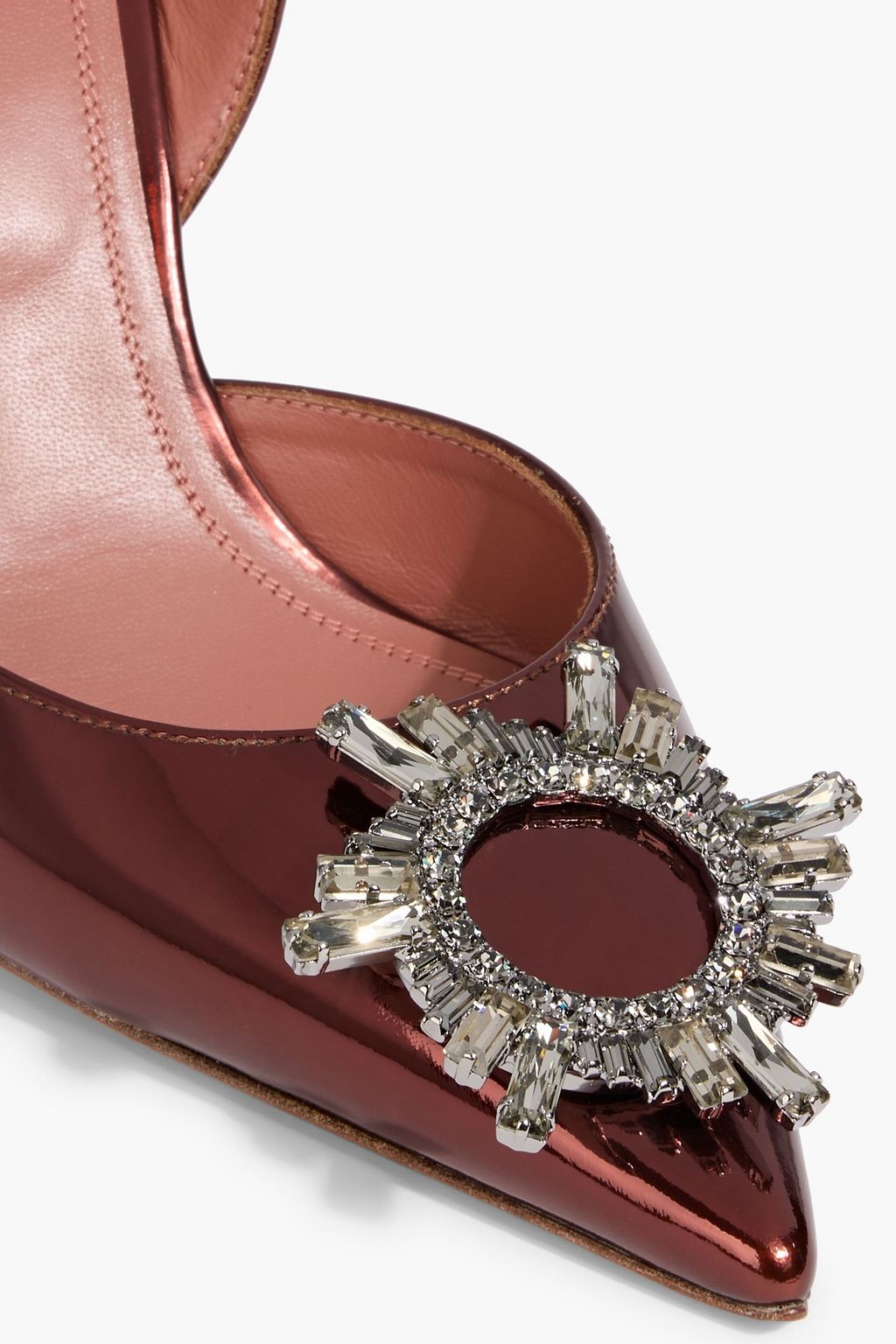 AMINA MUADDI Begum crystal-embellished satin slingback pumps