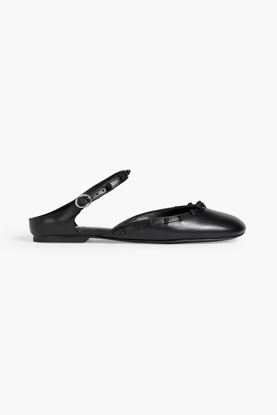 3.1 Phillip Lim Id Knotted Leather Mary Jane Flats In Black