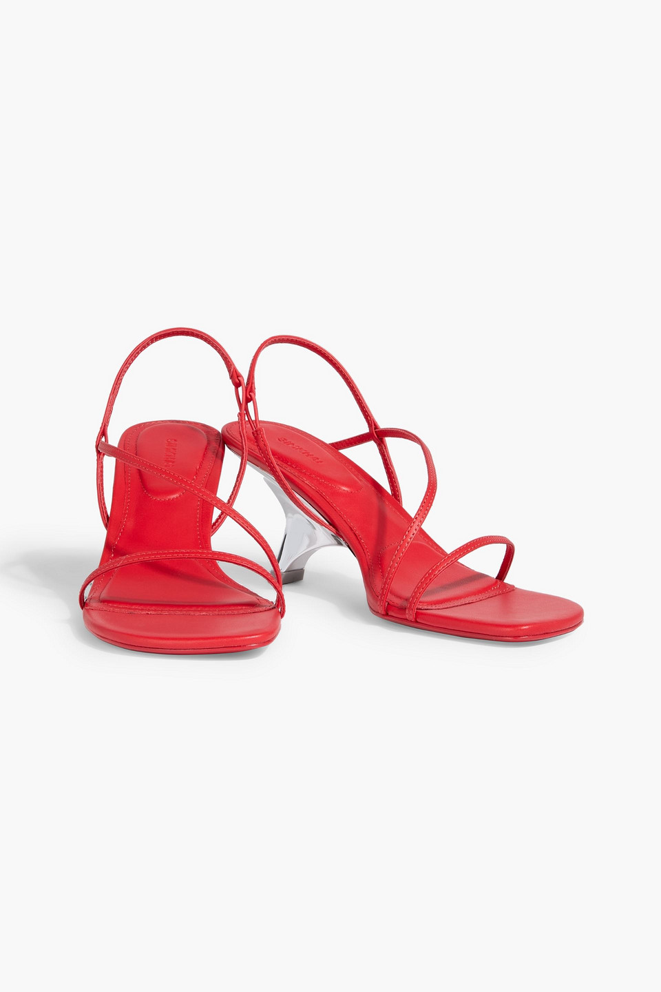Simkhai Shadow Leather Slingback Sandals In Red