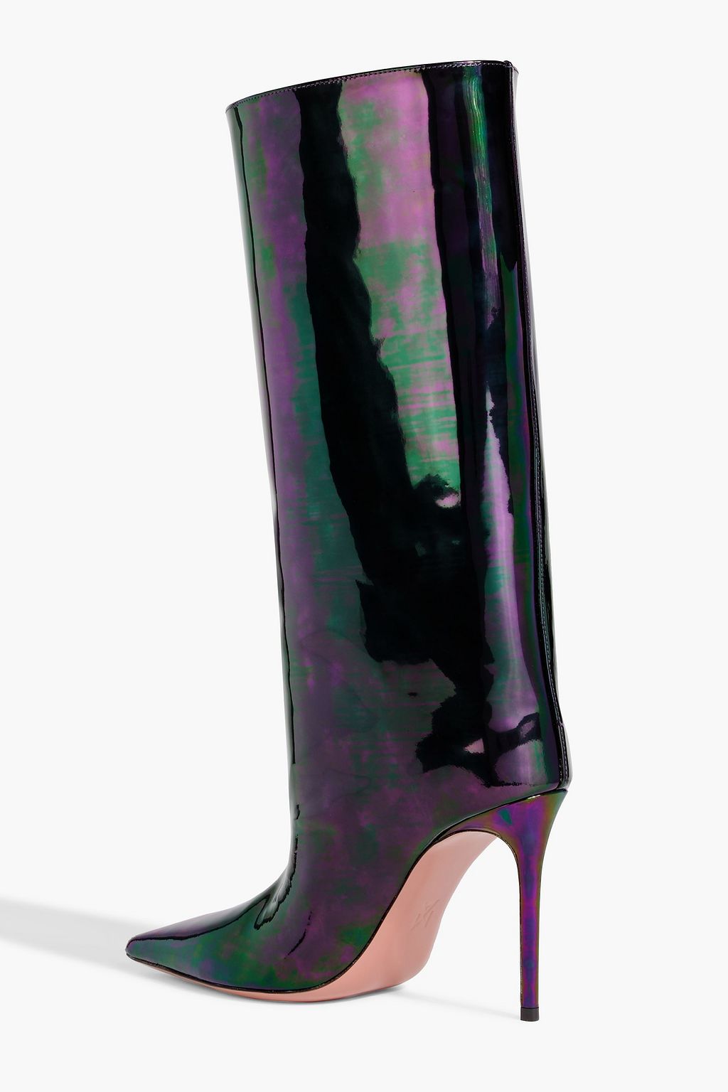AMINA MUADDI Fiona 95 iridescent patent-leather boots