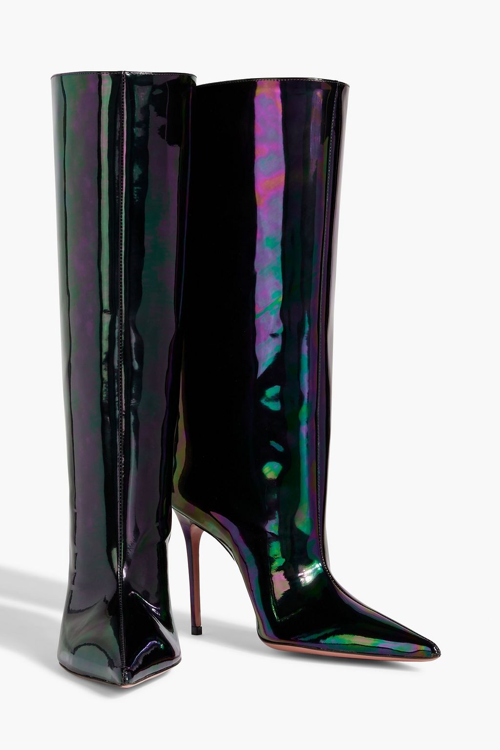 AMINA MUADDI Fiona 95 iridescent patent-leather boots