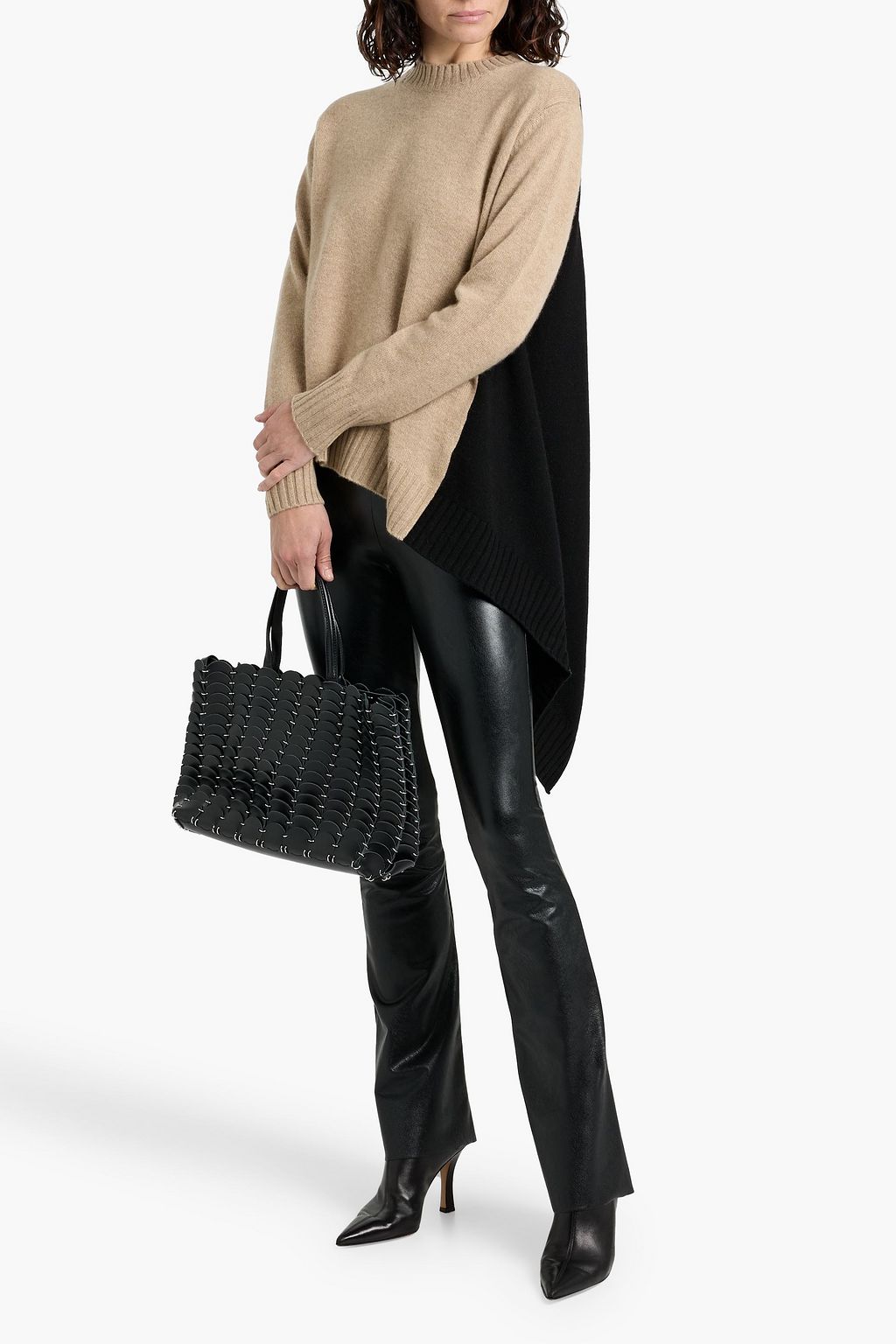 NAADAM Draped two-tone wool and cashmere-blend sweater